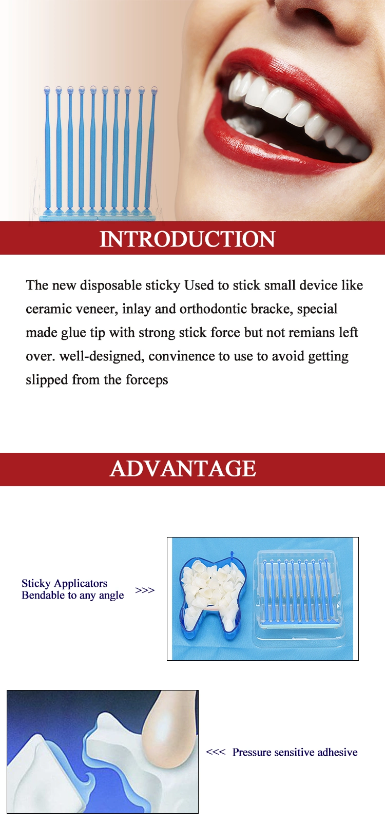 Disposable Adhesive Tip Micro Applicator with Glue Tip Dental Refill Bonding Stick